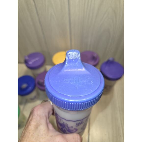 Vtg 90s Playtex Sippy Cups Valves Lot Of 10 Dinosaur Fish Chick Train Flaw Read - Picture 11 of 16